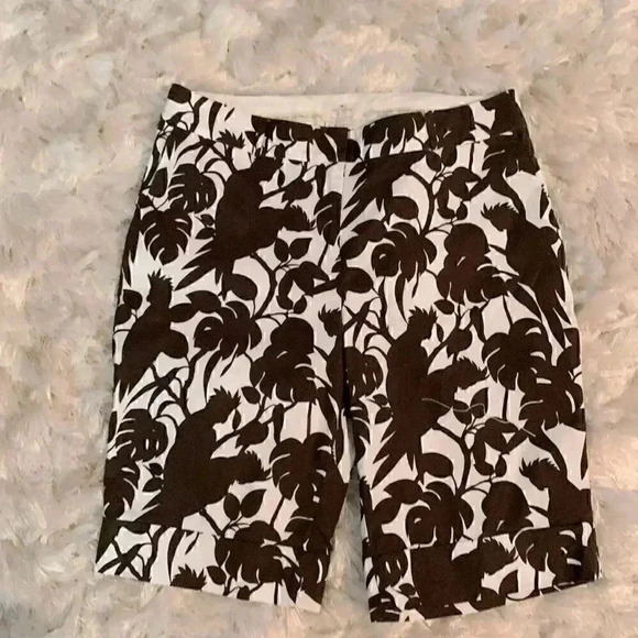 kate spade Pants - Kate Spade ♠️ Shorts Parrot Print Brown White 4